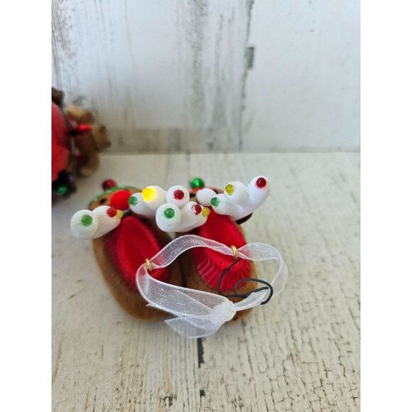 Hallmark reindeer slippers light up string light ornament Xmas tree reindeer lig - Picture 4 of 12